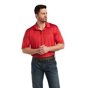Ariat tek performance red men’s polo XXL. Casual western cowboy rodeo casual